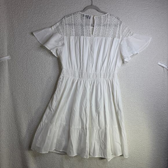 Lane Bryant NWT Sz16 White couqette romantic lacey dress. Elastic Waist Bridal - Picture 7 of 15